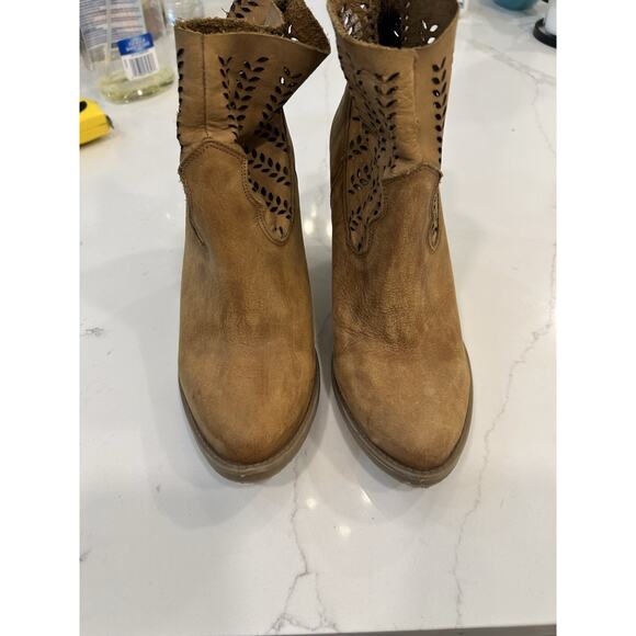 Anthropologie Musse And Cloud Size 9 Avaly Ankle Boots Brown Suede Booties‎ Boho - Picture 8 of 13